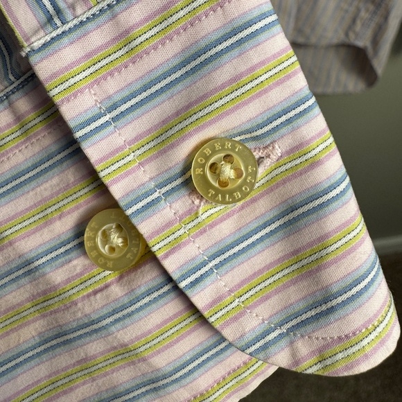 Robert Talbott Men's Long Sleeve Button Up Shirt Single‎ Pocket Multicolor Large - Picture 3 of 14